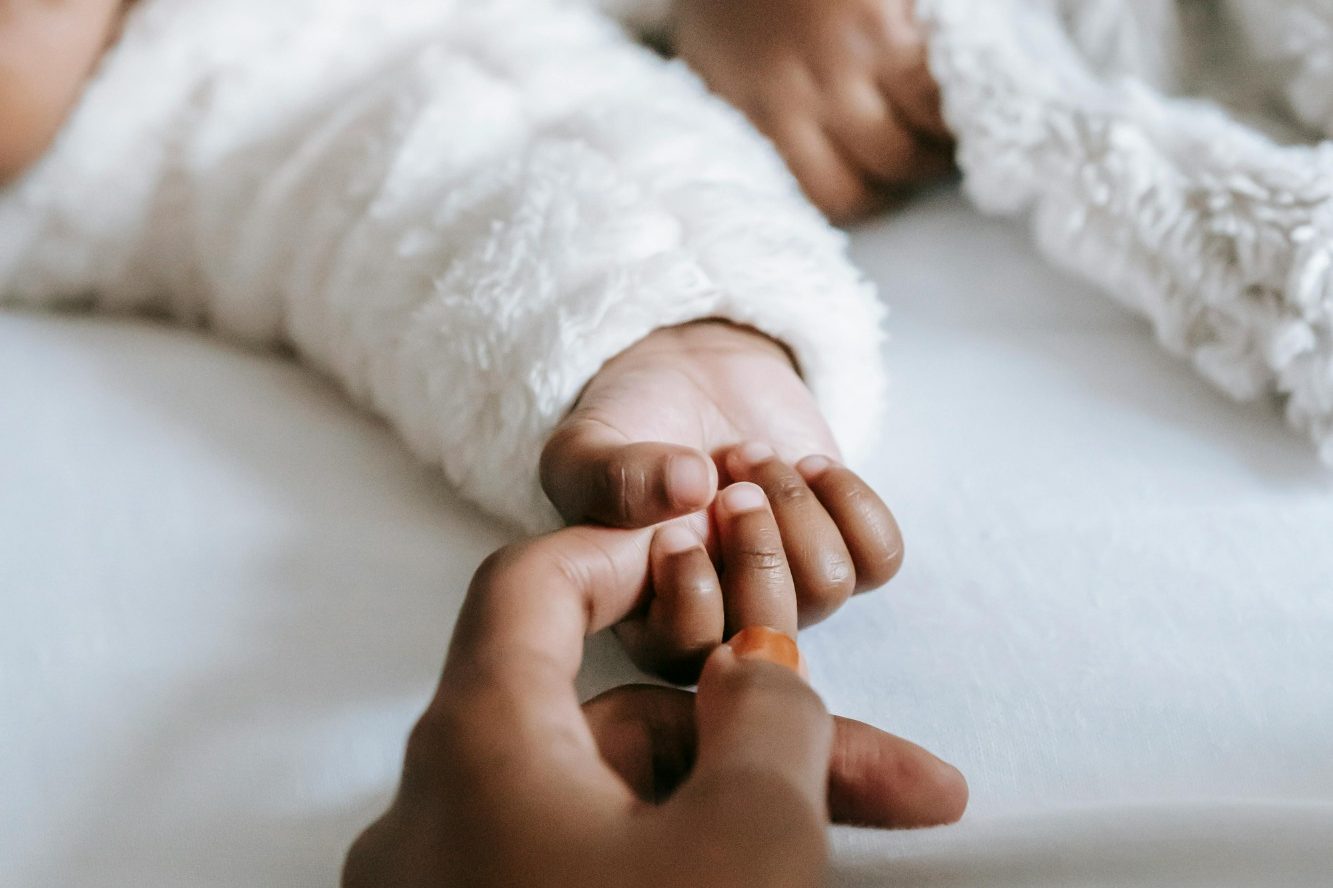 Nurse holding a baby